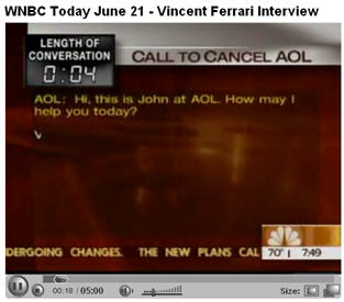 WNBC Today June 21 Vincent Ferrari Interview AOL interview ferrari WNBC Today June 21 Vincent Ferrari Interview